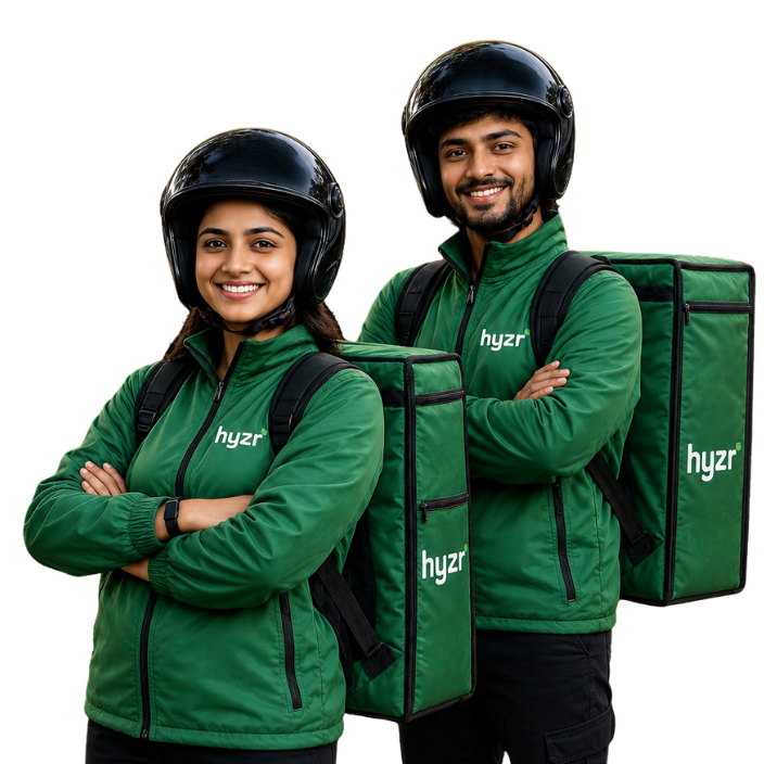 Hyzr delivery partner on scooter, Kochi